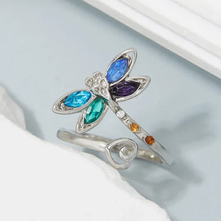 Bague Ajustable Libellule Vintage