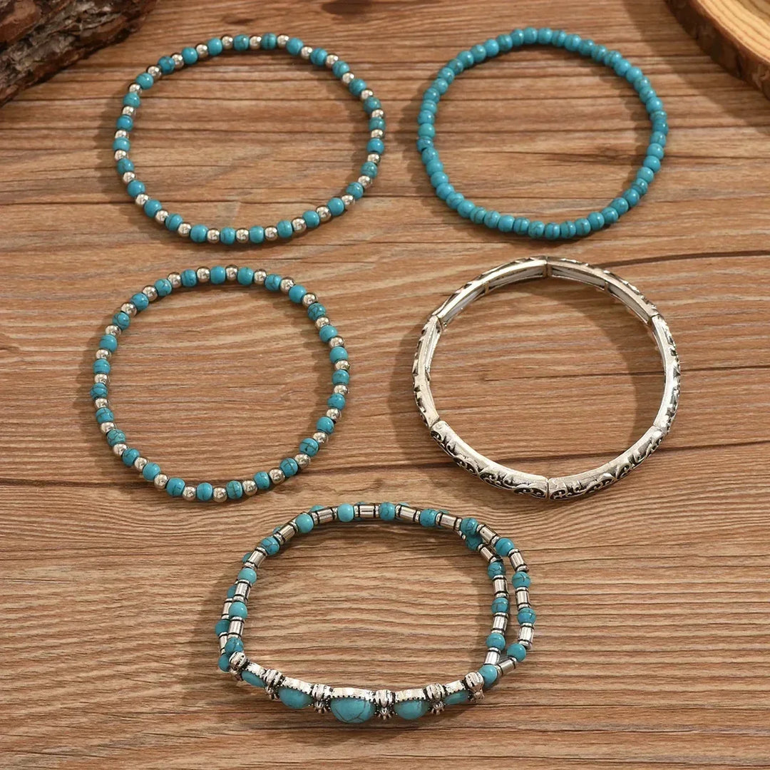Mirella™ - Collection de Bracelets Boho avec Perles Turquoises