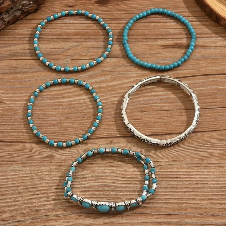 Mirella™ - Collection de Bracelets Boho avec Perles Turquoises