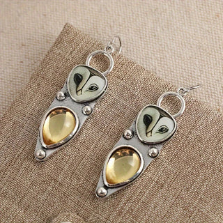 Boucles d'oreilles pendantes Hibou Boho - Sans nickel pour les oreilles sensibles
