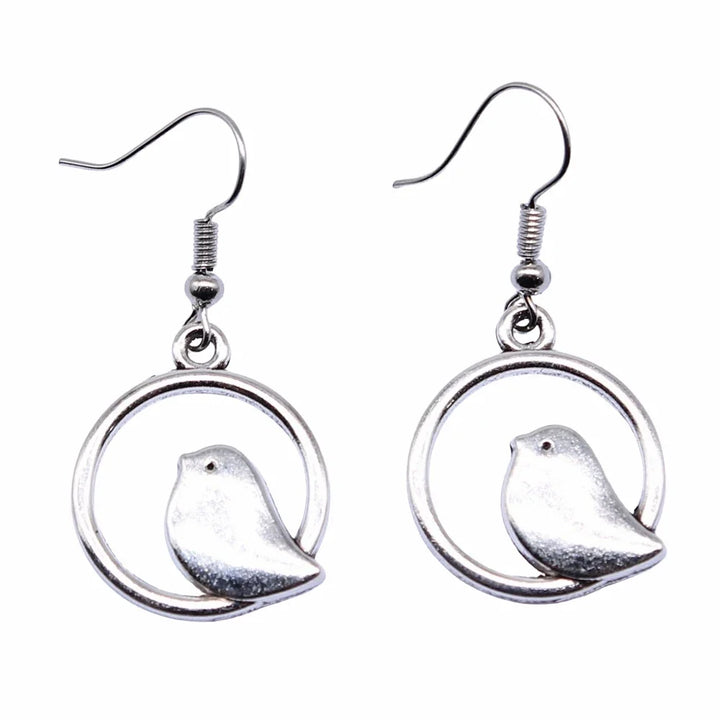 Boucles d'Oreilles Pendantes avec Charme Oiseau Vintage – Bijoux Boho Faits Main
