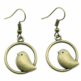 Boucles d'Oreilles Pendantes avec Charme Oiseau Vintage – Bijoux Boho Faits Main