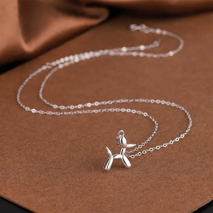 Collier Pendentif Chien Ballon Doré