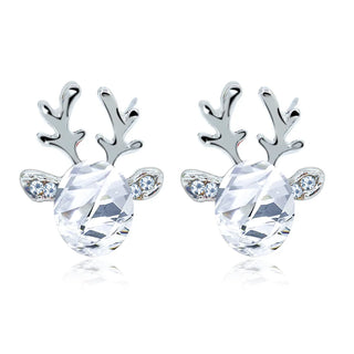 Boucles d'oreilles en cristal en forme de renne festif