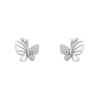 Boucles d'oreilles puces en zircon en forme de papillon
