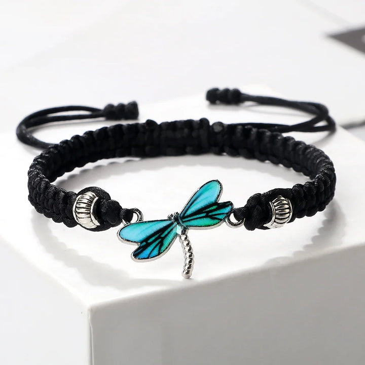 Bracelet Tissé à la Main Rêves de Libellule