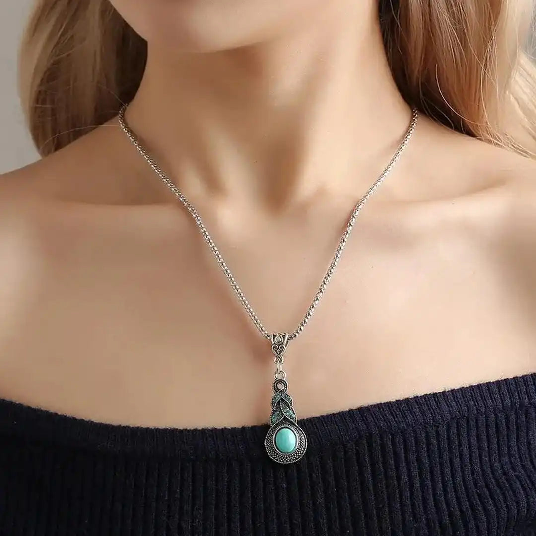 Priscilla™ - Parure Vintage en Turquoise