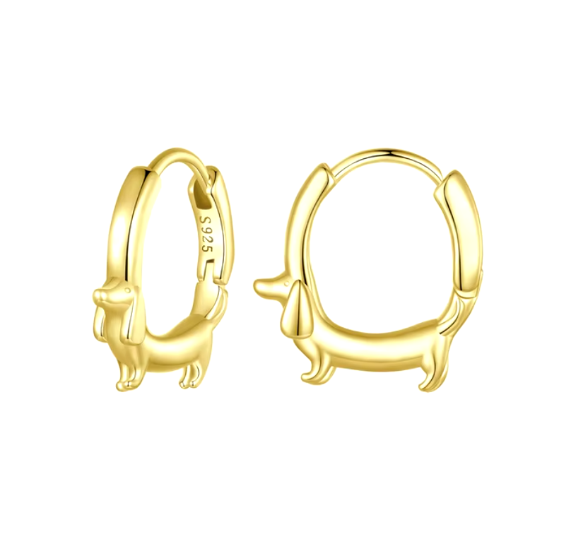 Boucles d'oreilles précieuses en forme de teckel - Un trésor pour les mamans de chiots