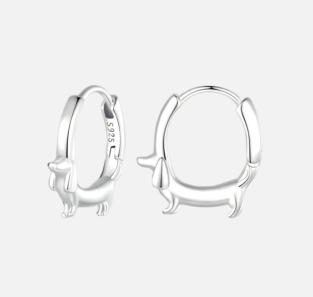 Boucles d'oreilles précieuses en forme de teckel - Un trésor pour les mamans de chiots
