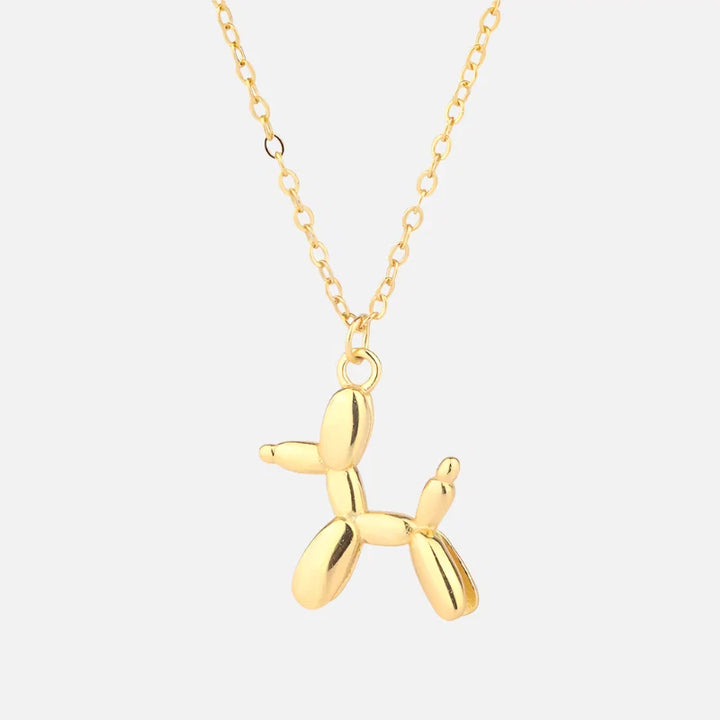 Collier Pendentif Chien Ballon Doré