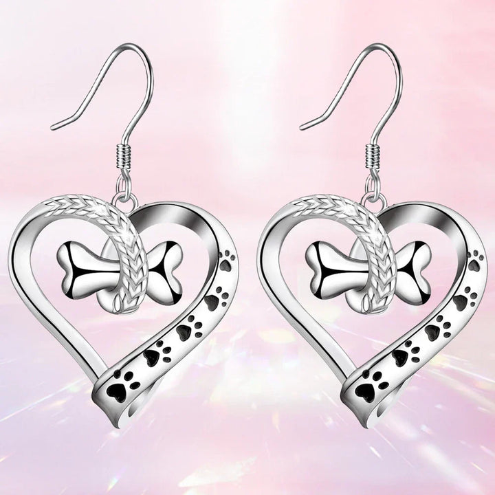 Ensemble de Bijoux en 2 Pièces avec Charms Patte, Cœur et Os