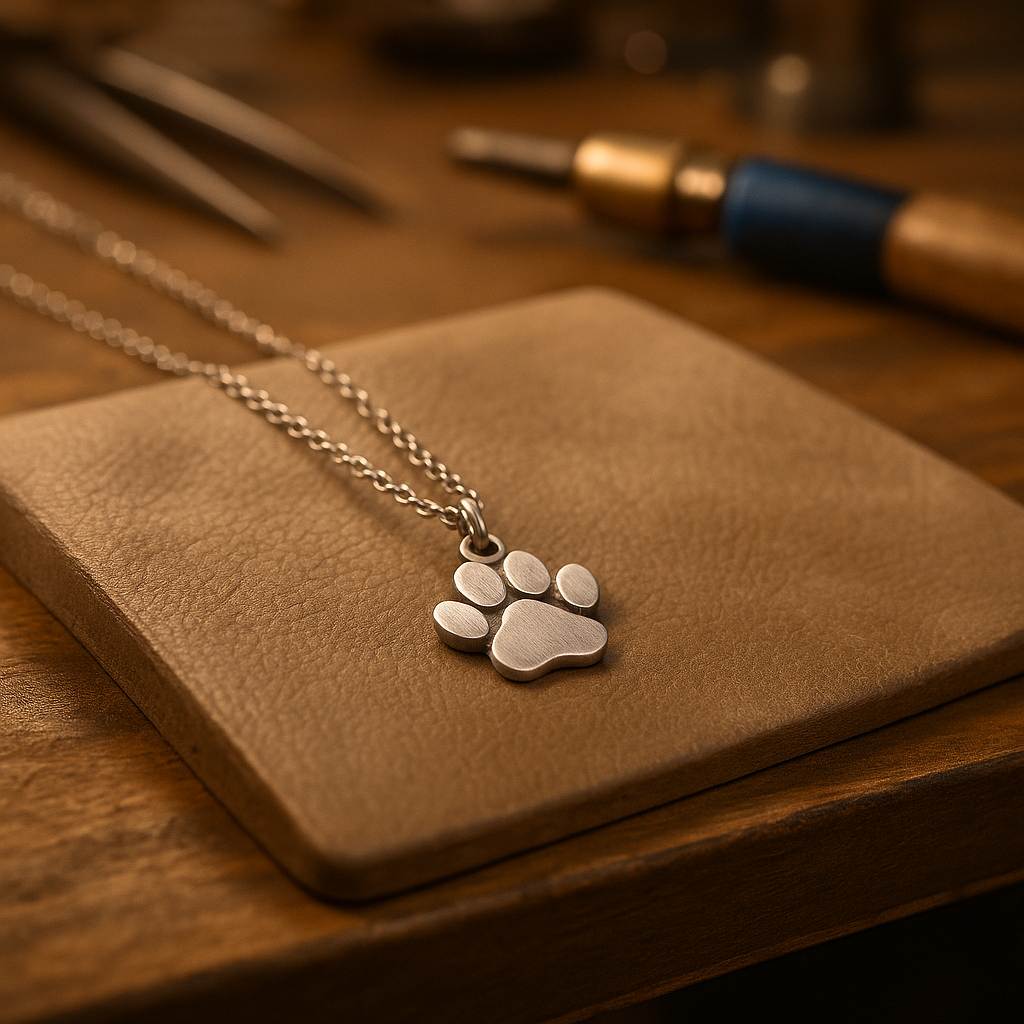 Collier Élégant en Argent avec Pattes – Acier Inoxydable