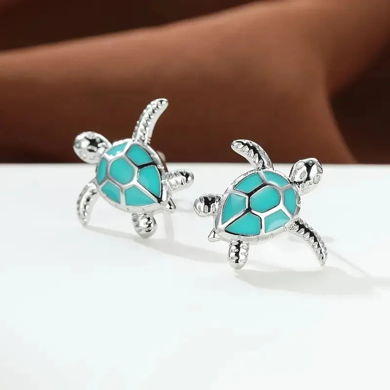 Boucles d'oreilles en forme de tortue de mer