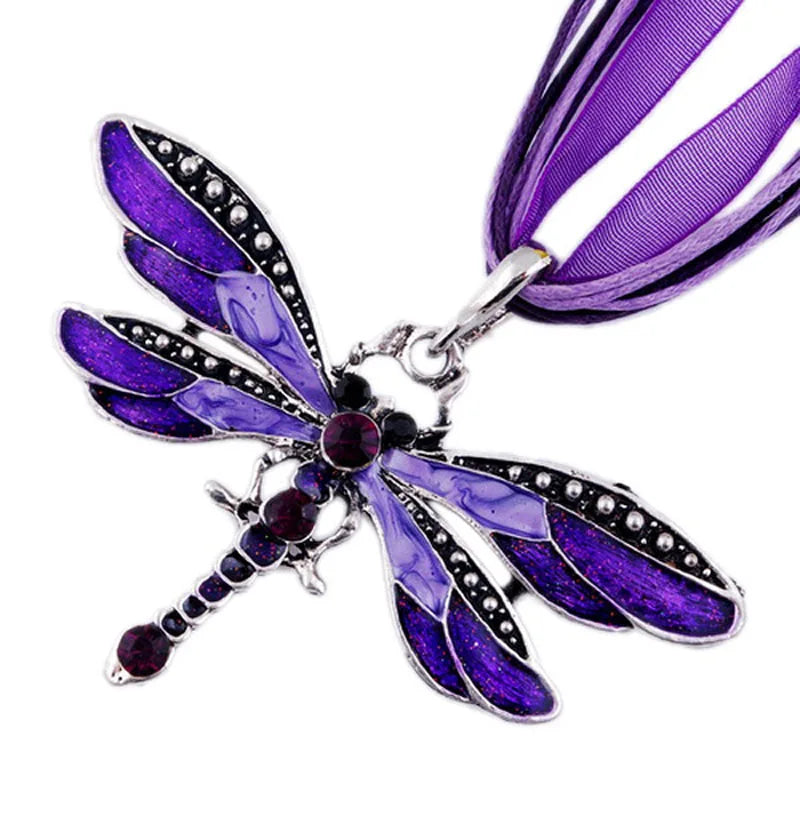 Pendentif en Forme de Libellule en Cristal