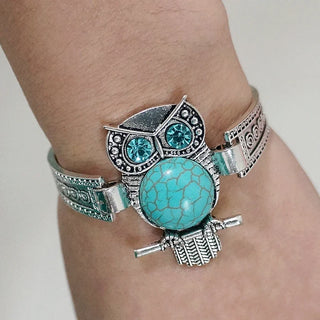 Bracelet Charme Hibou Vintage Turquoise