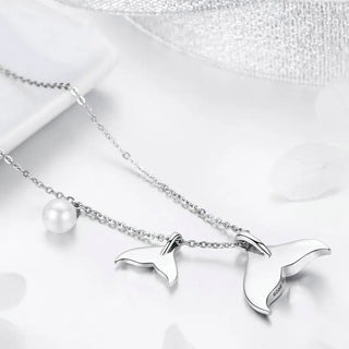 Collier Océan avec Queue de Baleine en Perles