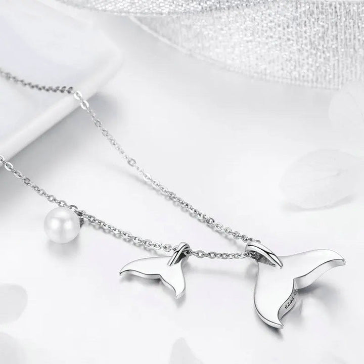 Collier Océan avec Queue de Baleine en Perles