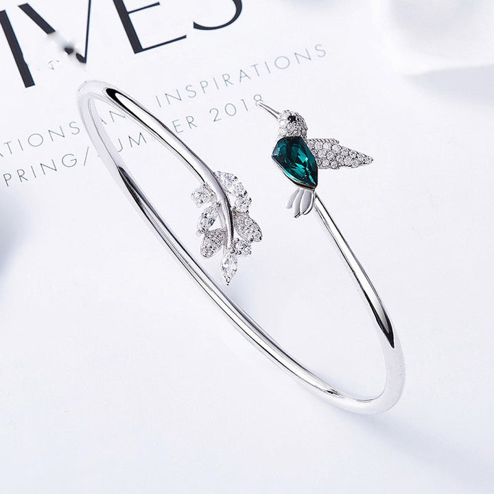 Bague Colibri Ajustable avec Diamant en Strass