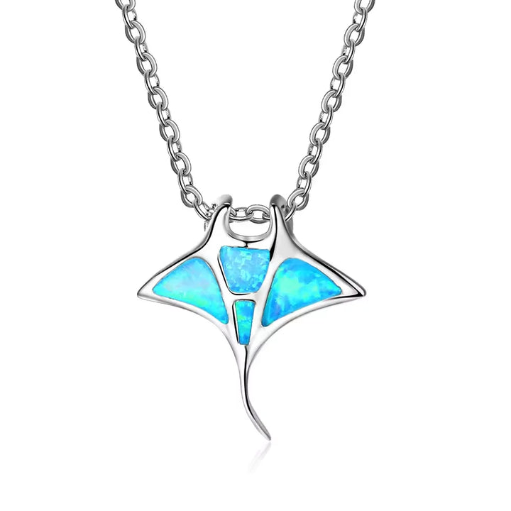 Collier en Opale Bleue Manta Ray
