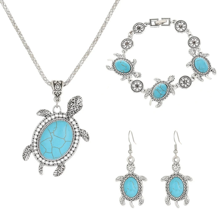 Ensemble de Bijoux Tortue Turquoise