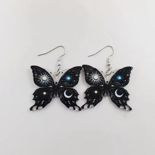 Boucles d'oreilles Soleil Lune Papillon