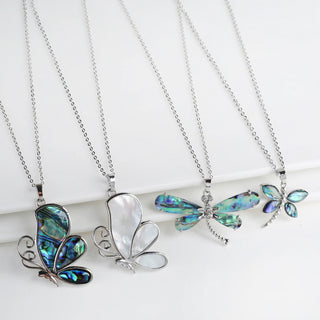 Collier Pendentif Papillon en Coquillage Naturel