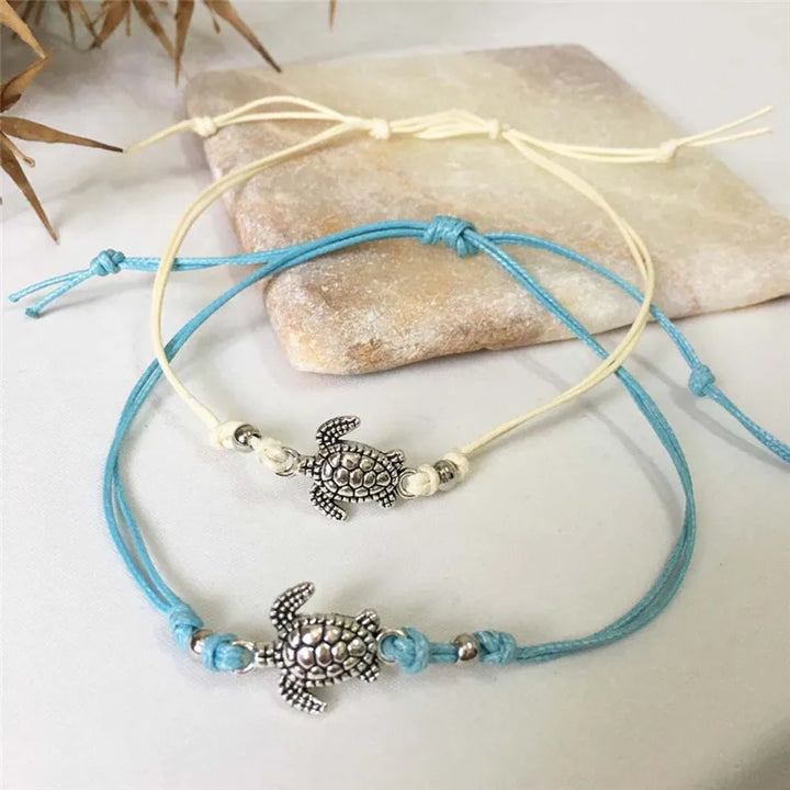 Bracelet Cheville en Cuir de Tortue de Mer