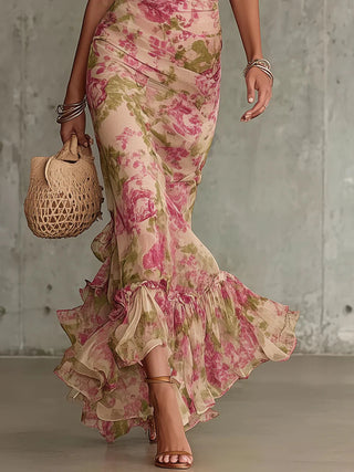 Fiora™ | Robe Maxi Vintage Romantique à Manches Bouffantes