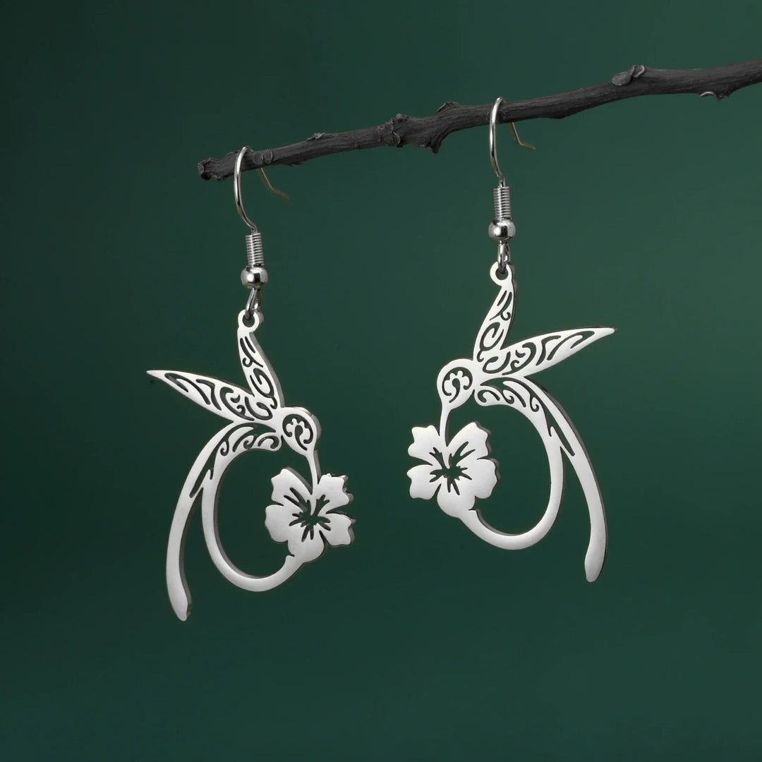Boucles d'oreilles en acier inoxydable Esprit Colibri