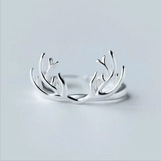 Bague en Argent Sterling avec Bois de Cerf