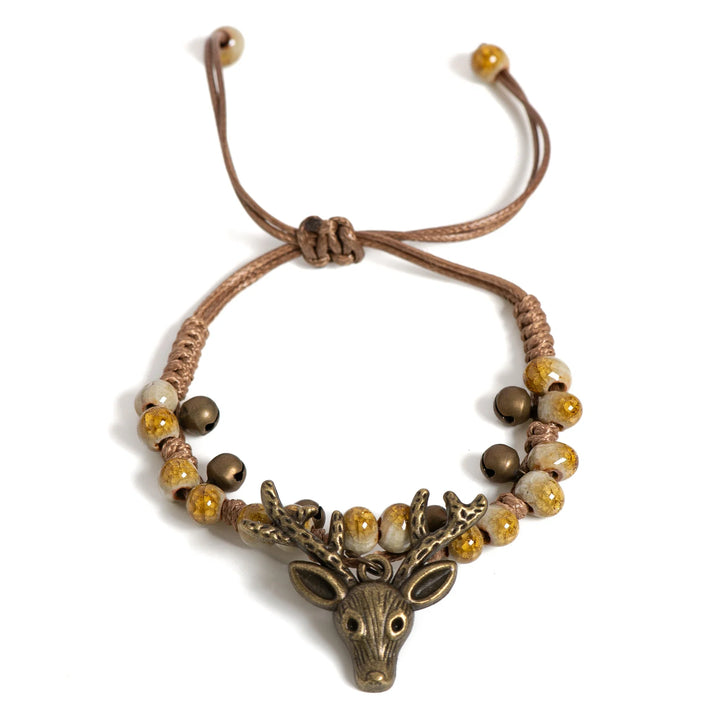 Bracelet en céramique fait main avec charme de faon