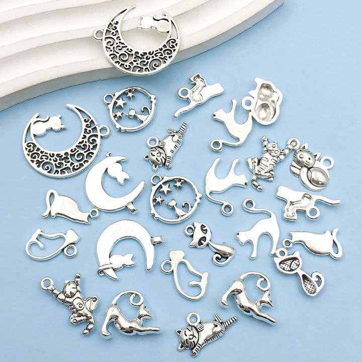 Collection de Charms en Argent Vintage de Chats