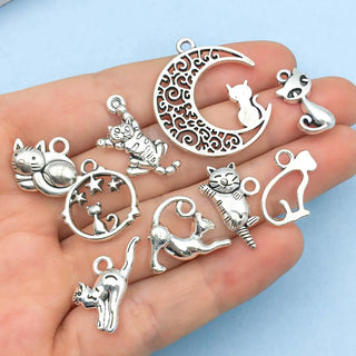 Collection de Charms en Argent Vintage de Chats
