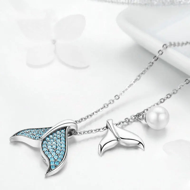 Collier Océan avec Queue de Baleine en Perles