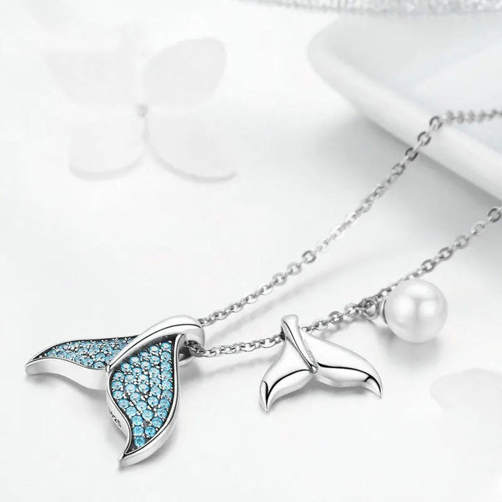 Collier Océan avec Queue de Baleine en Perles