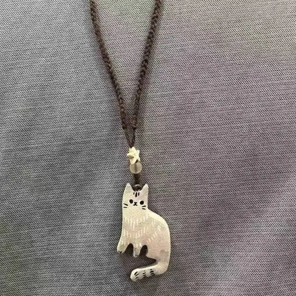 Collier Pendentif Chat Vintage Étoile