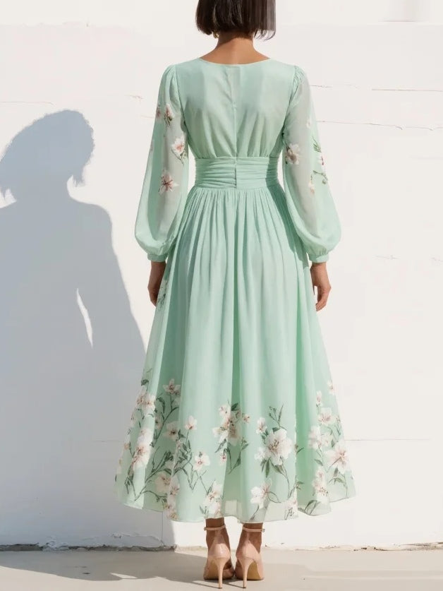 Amara™ | Robe Maxi Plissée Fleurie