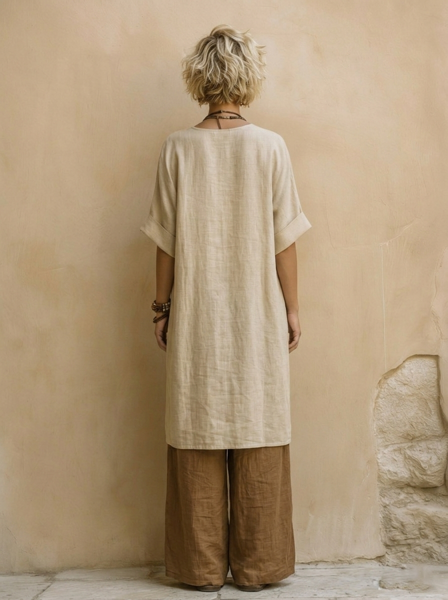 Giulia™ | Ensemble Bohémien Nomade 3 Pièces en Gris Foncé et Marron avec Motif Tribal