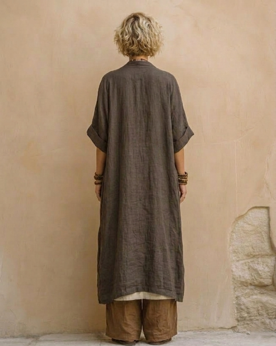 Giulia™ | Ensemble Bohémien Nomade 3 Pièces en Gris Foncé et Marron avec Motif Tribal