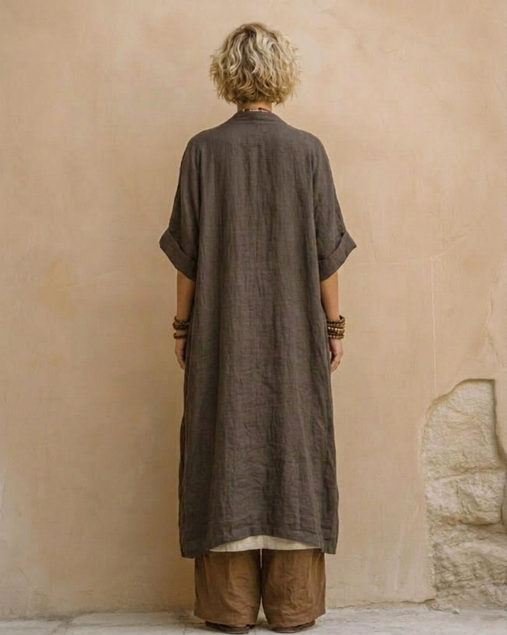 Giulia™ | Ensemble Bohémien Nomade 3 Pièces en Gris Foncé et Marron avec Motif Tribal