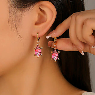 Boucles d'oreilles Huggie Tortue de Mer Charme Océan