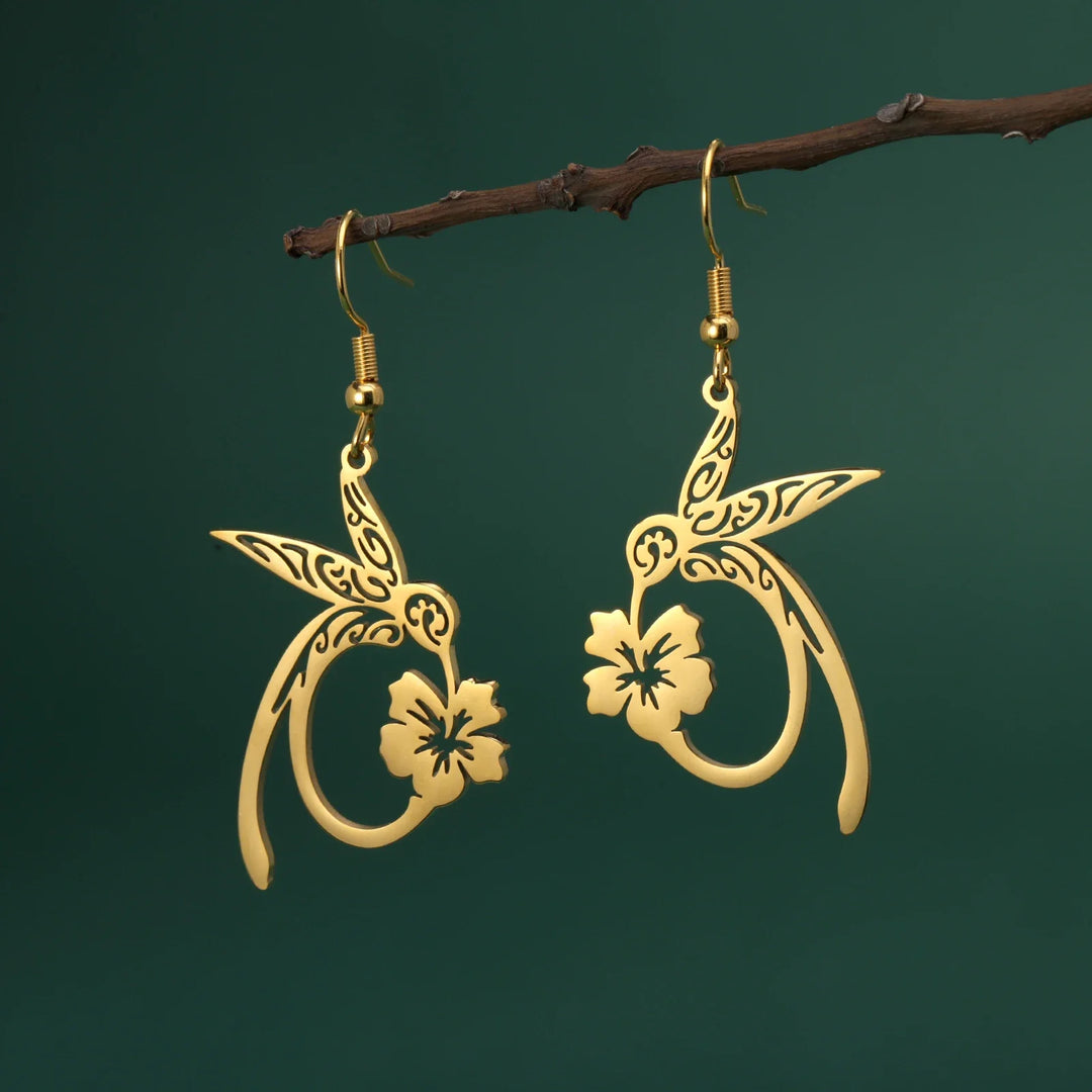 Boucles d'oreilles en acier inoxydable Esprit Colibri