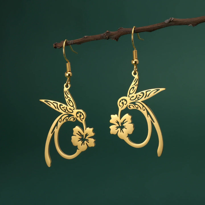 Boucles d'oreilles en acier inoxydable Esprit Colibri