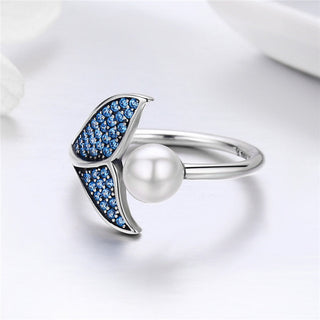Bague en Perle en Forme de Queue de Baleine Océan