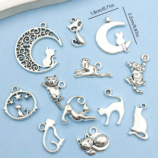 Collection de Charms en Argent Vintage de Chats