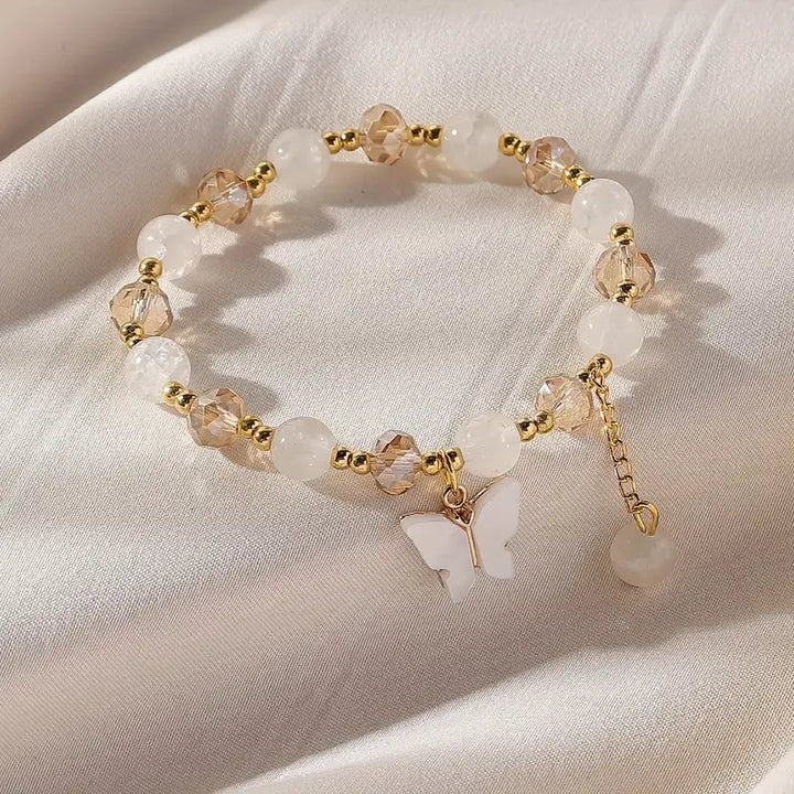 Bracelet Élastique Perlé Belle Papillon