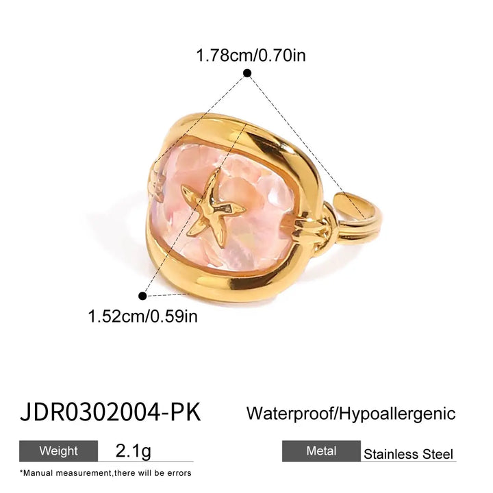Bague Déclaration Coquillage Étoile de Mer