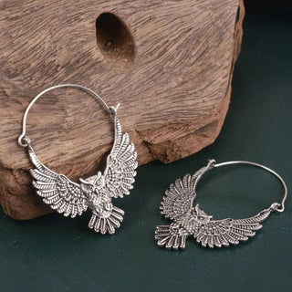 Boucles d'oreilles vintage bohémiennes en forme de hibou