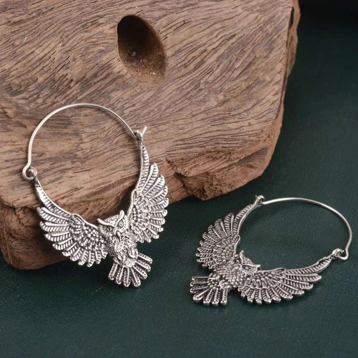 Boucles d'oreilles vintage bohémiennes en forme de hibou