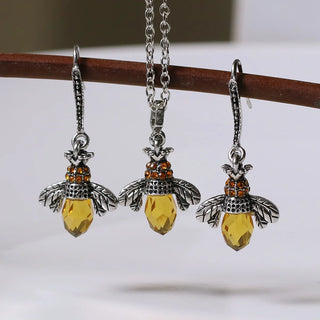 Collier et Boucles d'Oreilles Vintage Abeille